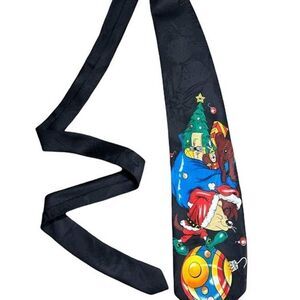 Looney Tunes Mania Tie Taz Santa Claus Christmas Vintage 1996
